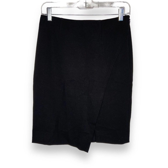 White House Black Market Dresses & Skirts - WHBM Womens size 4 Asymmetrical Black Straight Skirt Pencil Stretch Workwear EUC